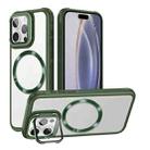 For iPhone 16 Pro Magsafe CD-grain Acrylic Hybrid TPU Phone Case(Green) - 1