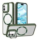 For iPhone 16 Magsafe CD-grain Acrylic Hybrid TPU Phone Case(Green) - 1