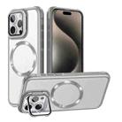 For iPhone 15 Pro Max Magsafe CD-grain Acrylic Hybrid TPU Phone Case(White) - 1