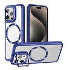 For iPhone 15 Pro Max Magsafe CD-grain Acrylic Hybrid TPU Phone Case(Blue) - 1