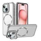 For iPhone 15 Magsafe CD-grain Acrylic Hybrid TPU Phone Case(White) - 1