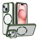 For iPhone 15 CD-grain Magsafe Acrylic Hybrid TPU Phone Case(Green) - 1