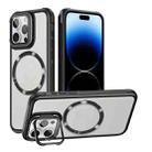 For iPhone 14 Pro Max Magsafe CD-grain Acrylic Hybrid TPU Phone Case(Black) - 1