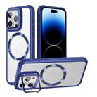 For iPhone 14 Pro Max Magsafe CD-grain Acrylic Hybrid TPU Phone Case(Blue) - 1