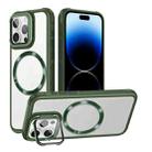 For iPhone 14 Pro Max Magsafe CD-grain Acrylic Hybrid TPU Phone Case(Green) - 1