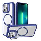 For iPhone 13 Pro Max Magsafe CD-grain Acrylic Hybrid TPU Phone Case(Blue) - 1