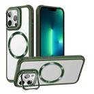 For iPhone 13 Pro Max Magsafe CD-grain Acrylic Hybrid TPU Phone Case(Green) - 1