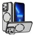 For iPhone 13 Pro Magsafe CD-grain Acrylic Hybrid TPU Phone Case(Black) - 1