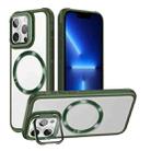 For iPhone 13 Pro Magsafe CD-grain Acrylic Hybrid TPU Phone Case(Green) - 1