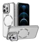 For iPhone 12 Pro Max Magsafe CD-grain Acrylic Hybrid TPU Phone Case(White) - 1