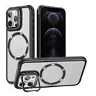 For iPhone 12 Pro Magsafe CD-grain Acrylic Hybrid TPU Phone Case(Black) - 1