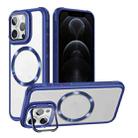 For iPhone 12 Pro Magsafe CD-grain Acrylic Hybrid TPU Phone Case(Blue) - 1