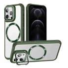 For iPhone 12 Pro Magsafe CD-grain Acrylic Hybrid TPU Phone Case(Green) - 1