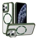 For iPhone 11 Pro Max Magsafe CD-grain Acrylic Hybrid TPU Phone Case(Green) - 1
