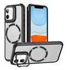 For iPhone 11 Magsafe CD-grain Acrylic Hybrid TPU Phone Case(Black) - 1