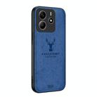 For Xiaomi Redmi Note 14 4G 163.25mm Deer Head Cloth Skin All-inclusive Phone Case(Blue) - 1