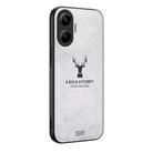 For Xiaomi Redmi Turbo 4 Pro Deer Head Cloth Skin All-inclusive Phone Case(White) - 1