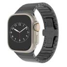 For Apple Watch Ultra 49mm One-bead Paint Alloy Butterfly Buckle Watch Band(Black) - 1