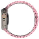 For Apple Watch SE 2022 44mm One-bead Paint Alloy Butterfly Buckle Watch Band(Pink) - 3