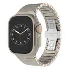 For Apple Watch Series 5 44mm One-bead Paint Alloy Butterfly Buckle Watch Band(Titanium Color) - 1