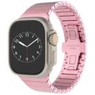 For Apple Watch Series 5 44mm One-bead Paint Alloy Butterfly Buckle Watch Band(Pink) - 1