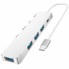 ADS-301C USB-C / Type-C to USB-C + USB 3.0 + 3 x USB 2.0 Expander HUB(Silver) - 1