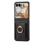 For Motorola Razr 50 Retro Skin-feel Ring Card Bag Phone Case(Black) - 2