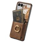 For Motorola Razr 50 Retro Skin-feel Ring Card Bag Phone Case(Brown) - 3