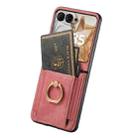 For Motorola Razr 50 Ultra Retro Skin-feel Ring Card Bag Phone Case(Pink) - 3