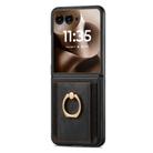 For Motorola Razr 60 Retro Skin-feel Ring Card Bag Phone Case(Black) - 2