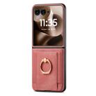 For Motorola Razr 60 Retro Skin-feel Ring Card Bag Phone Case(Pink) - 2
