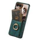 For Motorola Razr 60 Retro Skin-feel Ring Card Bag Phone Case(Green) - 3