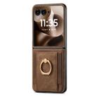 For Motorola Razr 60 Ultra Retro Skin-feel Ring Card Bag Phone Case(Brown) - 2