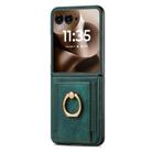 For Motorola Razr 60 Ultra Retro Skin-feel Ring Card Bag Phone Case(Green) - 2