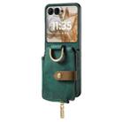 For Motorola Razr 50 Retro Ring Vertical Zipper Wallet Phone Case(Green) - 2