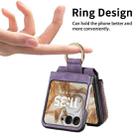 For Motorola Razr 50 Retro Ring Vertical Zipper Wallet Phone Case(Purple) - 3