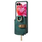 For Motorola Razr 60 Retro Ring Vertical Zipper Wallet Phone Case(Green) - 2