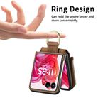 For Motorola Razr 60 Retro Ring Vertical Zipper Wallet Phone Case(Brown) - 3
