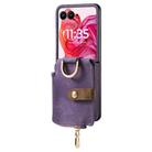 For Motorola Razr 60 Ultra Retro Ring Vertical Zipper Wallet Phone Case(Purple) - 2
