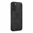 For OPPO Reno12 Global Deer Head Cloth Skin All-inclusive Phone Case(Black) - 1