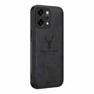 For OPPOReno14 Global Deer Head Cloth Skin All-inclusive Phone Case(Black) - 1