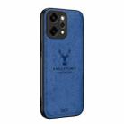 For OPPOReno14 Global Deer Head Cloth Skin All-inclusive Phone Case(Blue) - 1