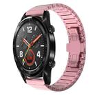 For Huawei Watch GT 42 / 46mm 22mm One Bead Paint Butterfly Buckle Alloy Watch Band(Pink) - 1