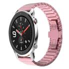 For Amazfit Watch GTR 4 22mm One-Bead Paint Butterfly Buckle Alloy Watch Band(Pink) - 1