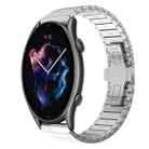 For Amazfit Watch GTR 3 Pro 22mm One-Bead Paint Butterfly Buckle Alloy Watch Band(Silver) - 1