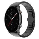 For Amazfit Watch GTR 2e 22mm One-Bead Paint Butterfly Buckle Alloy Watch Band(Black) - 1
