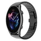 For Amazfit Sport Watch 3 22mm One-Bead Paint Butterfly Buckle Alloy Watch Band(Black) - 1