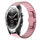 For Ticwatch Pro 2020 22mm One Bead Paint Butterfly Buckle Alloy Watch Band(Pink) - 1