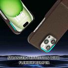 For iPhone 12 Stitching Cloth PU Shockproof Phone Case(Dark Brown) - 3