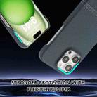 For iPhone 12 Stitching Cloth PU Shockproof Phone Case(Dark Blue) - 3